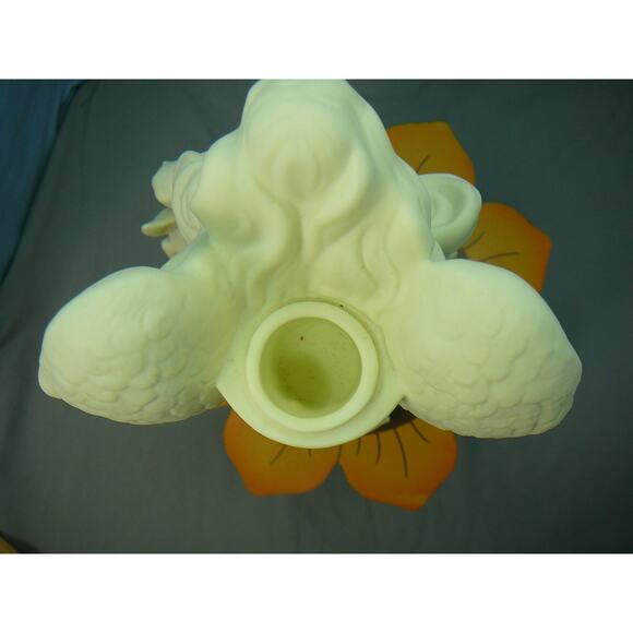 Vtg Retired Partylite Angel of Light Bisque Porcelain Taper Candle Holder - Picture 3 of 6